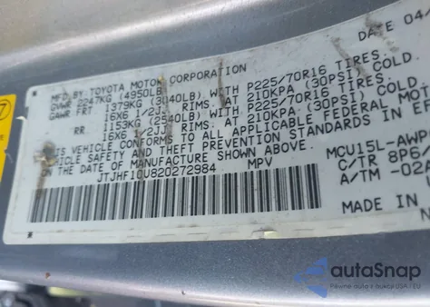 2002 Lexus Rx 300 from USA, damaged, VIN JTJHF10U820272984